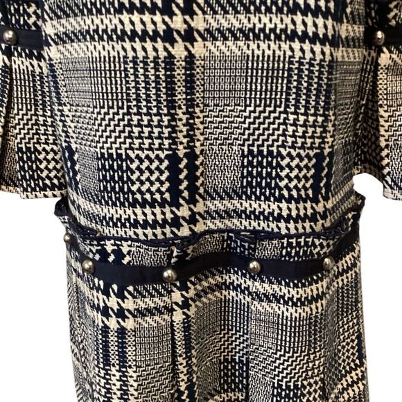 Prose & Poetry Navy Blue & White Plaid Drop Waist Shift Dress Size M - Picture 6 of 14